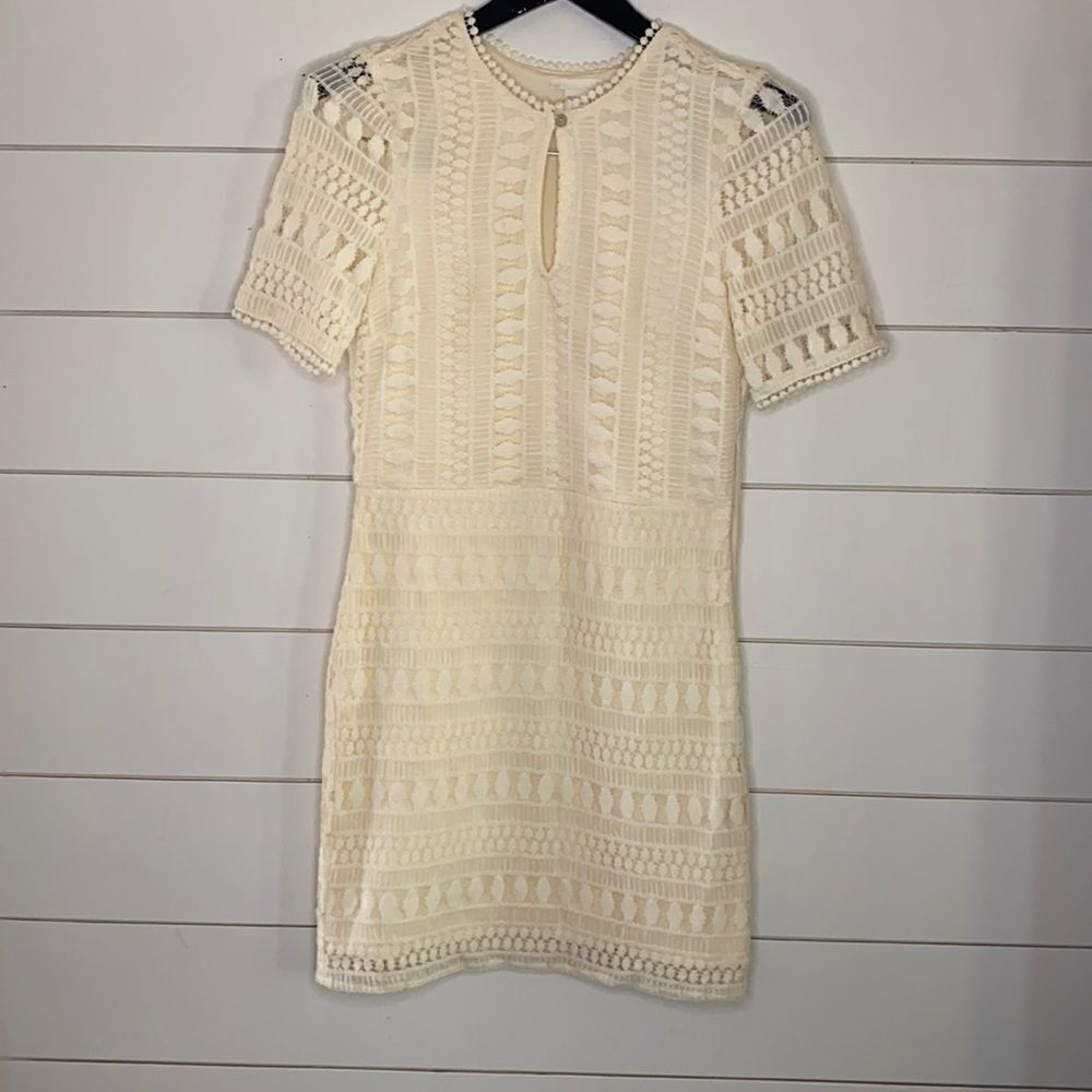 H&M | Cream Crochet Mini Dress | US 6